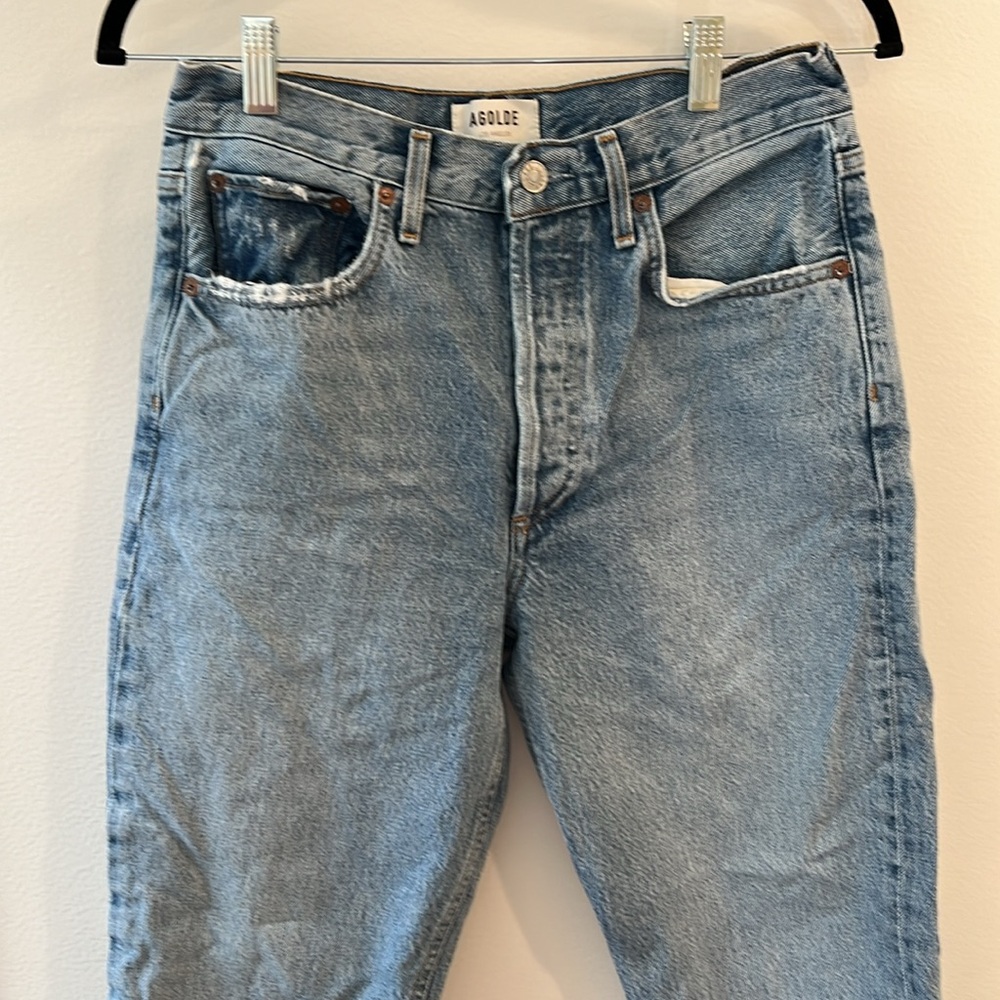 Agolde Riley High Rise Straight Cropped - Size 27 - Picture 2 of 6